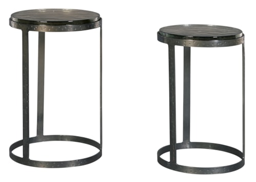 Industrial Nesting Twin Round Side Tables