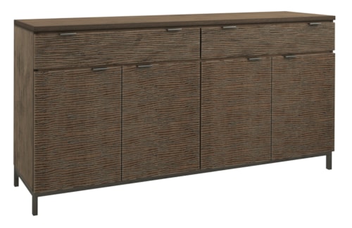 Rustic 4-Door Buffet with Adjustable Shelves