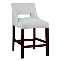 Contemporary Open Back Upholstered Counter Stool