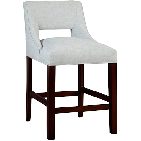 Contemporary Open Back Upholstered Counter Stool