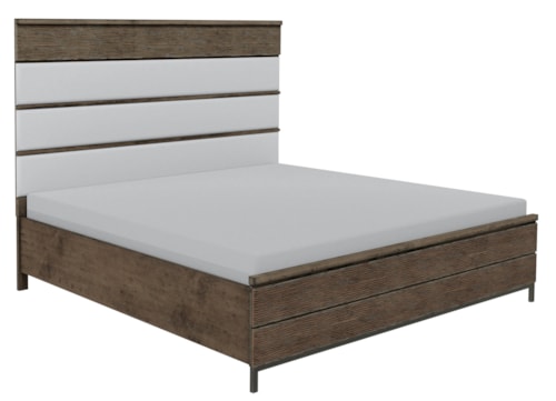 Contemporary Upholstered Panel King Bed