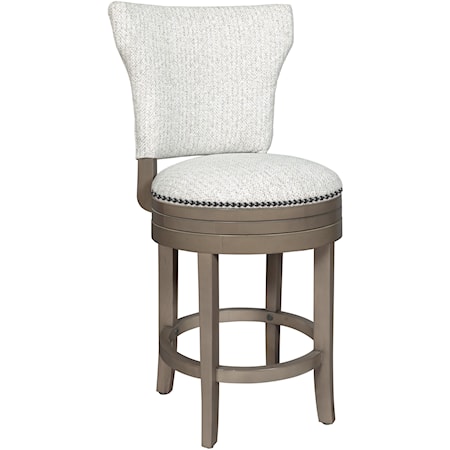 Contemporary Upholstered Swivel Counter Stool