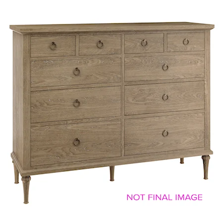 Transitional 10-Drawer Mule Bedroom Chest