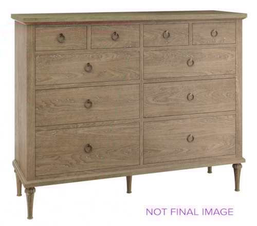 Transitional 10-Drawer Mule Bedroom Chest