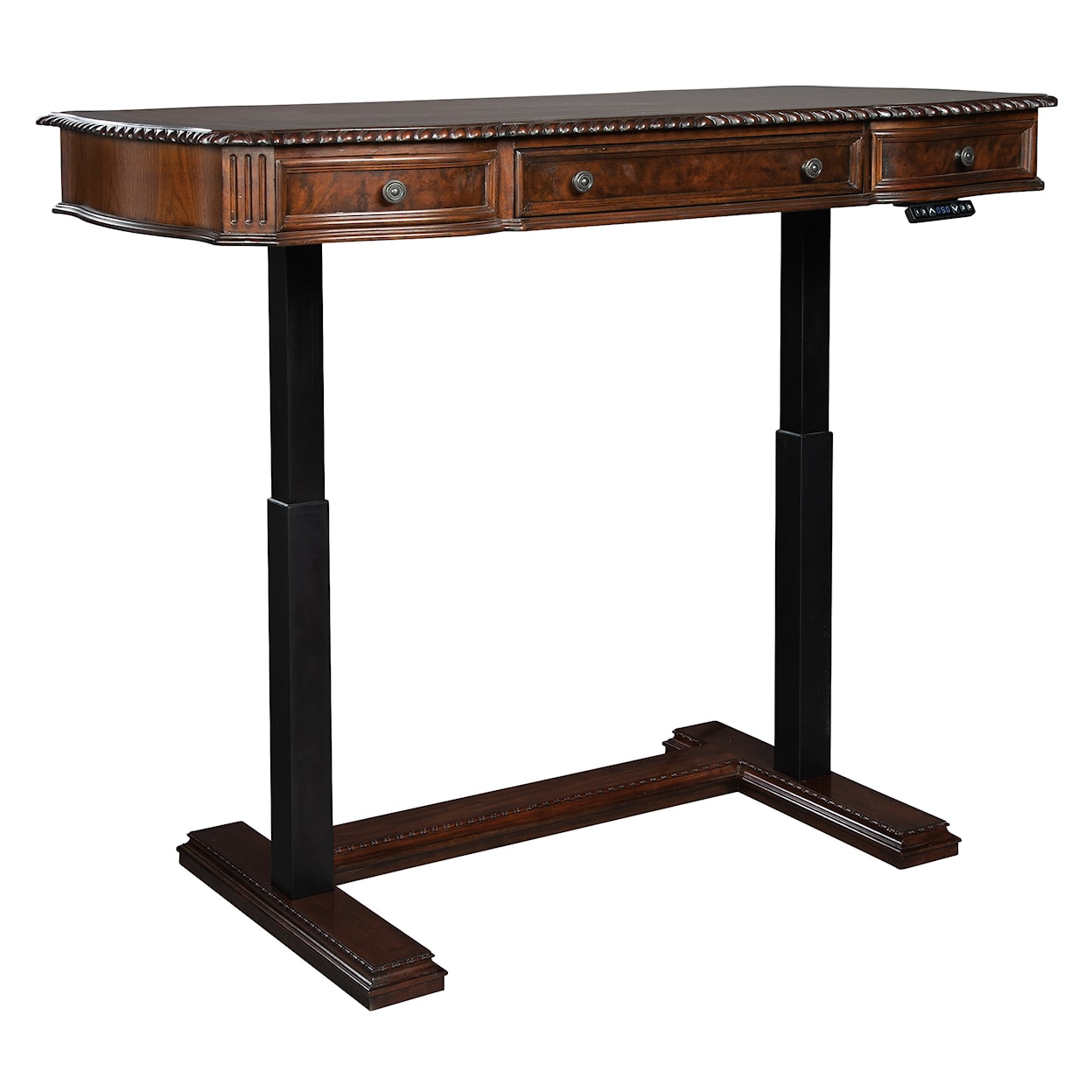 Hekman Old World Walnut Burl Adjustable Height Desk