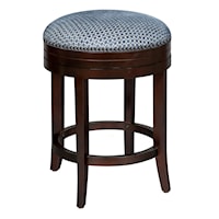 Contemporary Swivel Counter Stool with Upholstered Seat