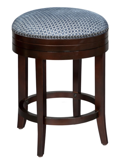 Contemporary Swivel Counter Stool with Upholstered Seat