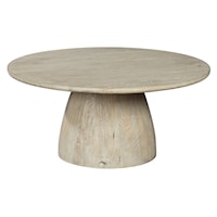 Contemporary Coffee Table with Conical Pedestal Base