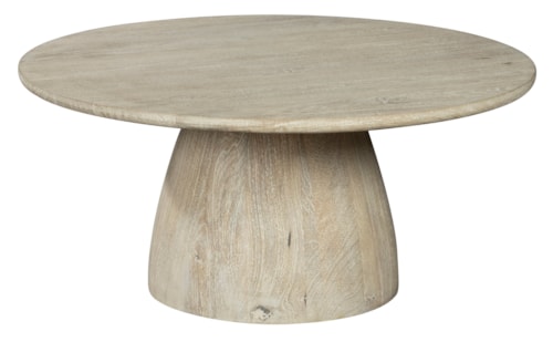 Contemporary Coffee Table with Conical Pedestal Base