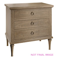 Transitional 3-Drawer Nightstand with Tapered Legs