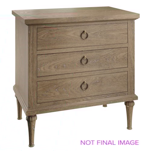 Transitional 3-Drawer Nightstand with Tapered Legs