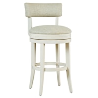 Contemporary Open Back Upholstered Swivel Barstool