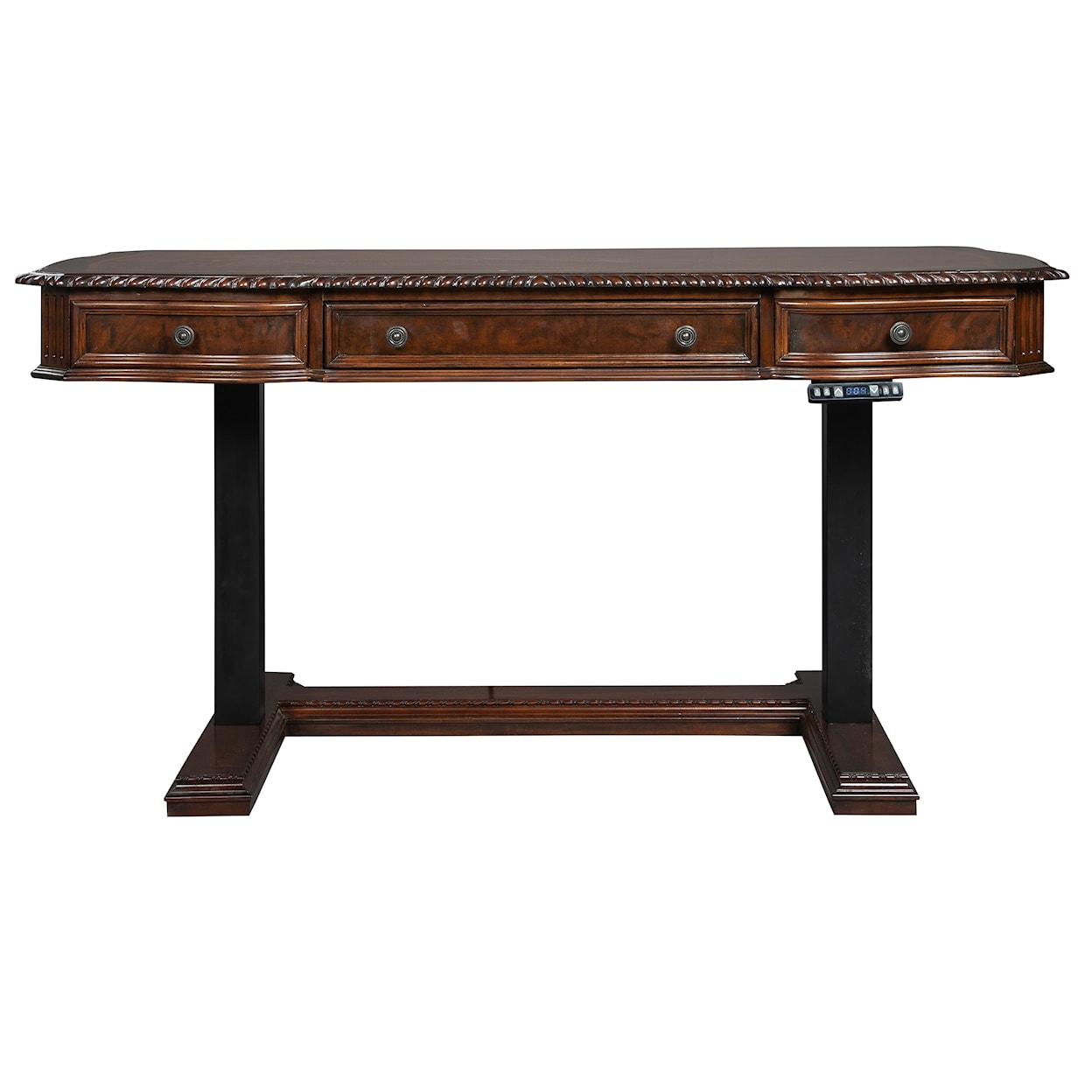 Hekman Old World Walnut Burl Adjustable Height Desk