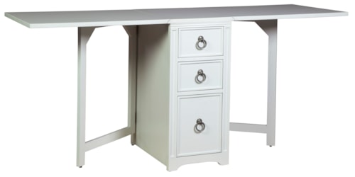 Contemporary Drop Leaf Desk with 3-Drawer Chest
