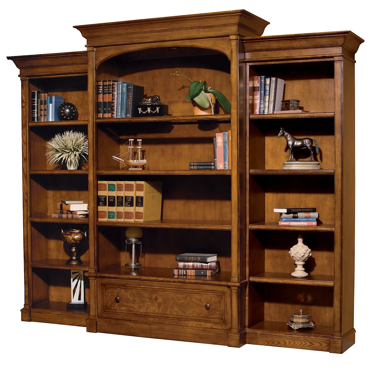 Hekman Urban Ash Burl Executive Center Bookcase