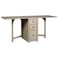 Contemporary Drop Leaf Desk with 3-Drawer Chest