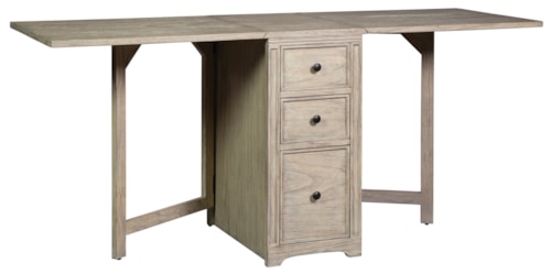 Contemporary Drop Leaf Desk with 3-Drawer Chest