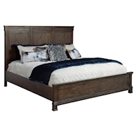 Rustic California King Panel Bed with Crown Molding