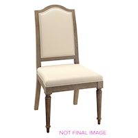 Transitional Upholstered Side Chair with Turned Legs