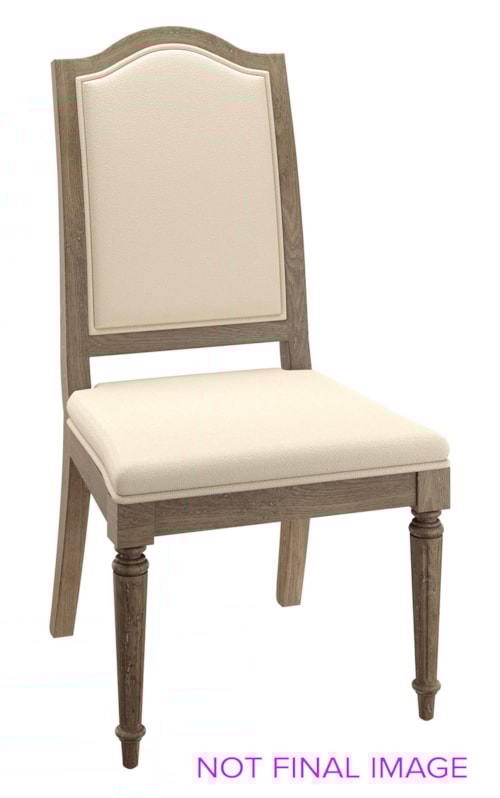 Transitional Upholstered Side Chair with Turned Legs