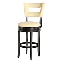 Contemporary Open Back Upholstered Swivel Barstool