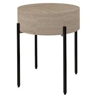 Round Drum Top Lamp Table