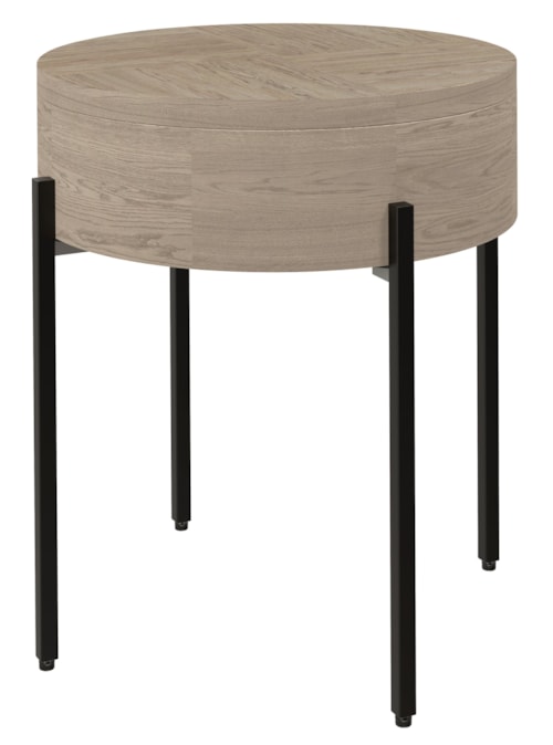 Round Drum Top Lamp Table
