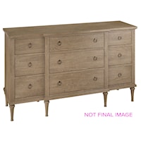 Transitional 9-Drawer Dresser with Tapered Legs