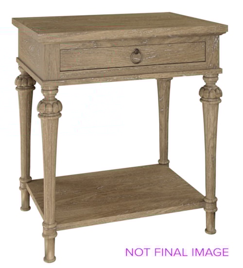 Transitional Single Drawer Nightstand with Open Shelf