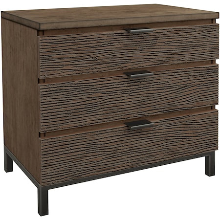 Rustic 3-Drawer Nightstand with Solid Mango Wood