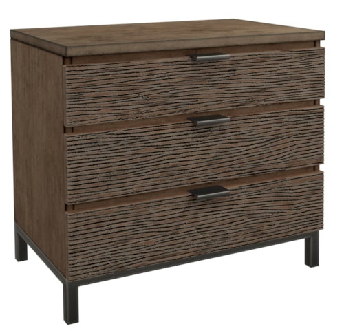 Rustic 3-Drawer Nightstand with Solid Mango Wood