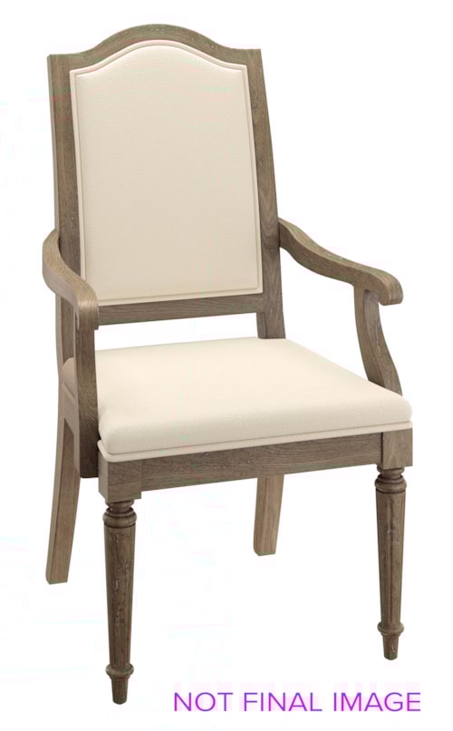 Transitional Upholstered Dining Arm Chair