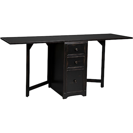 Contemporary Drop Leaf Desk with 3-Drawer Chest