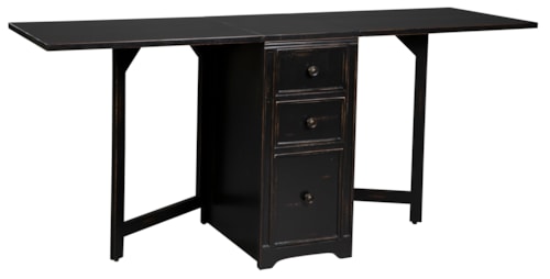 Contemporary Drop Leaf Desk with 3-Drawer Chest