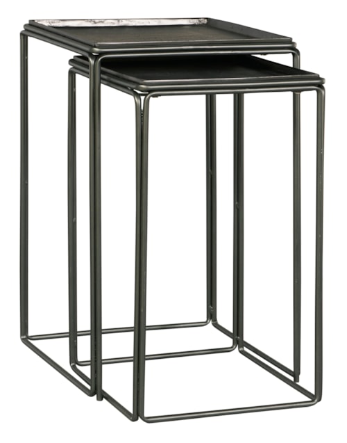 Industrial Square Nesting Tables with Tray Tops