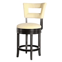 Contemporary Upholstered Swivel Counter Stool with Open Back