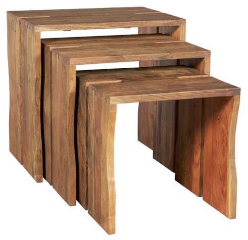 Rustic Nesting Tables with Natural Finish