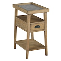 Rustic Chairside Table with Single Drawer