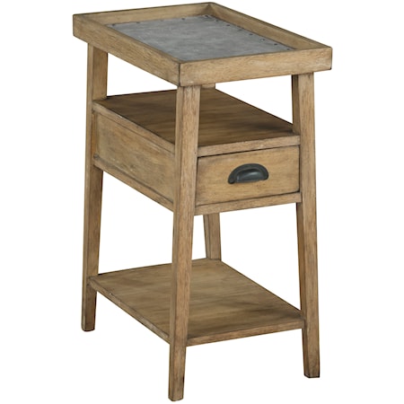Rustic Chairside Table with Single Drawer