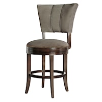 Contemporary Swivel Counter Stool with Nailheads