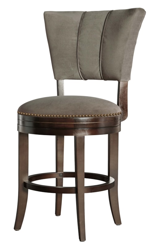 Contemporary Swivel Counter Stool with Nailheads