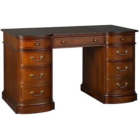 Round Front Pedestal Desk