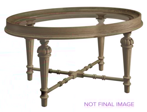Traditional Oval Coffee Table with Glass Top