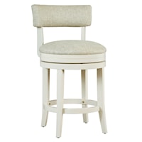 Contemporary Upholstered Round Swivel Counter Stool
