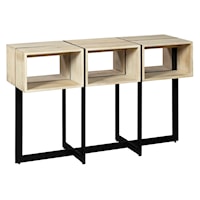Contemporary Geometric Sofa Table with Open Storage