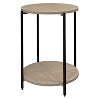 Slab Top Round Lamp Table