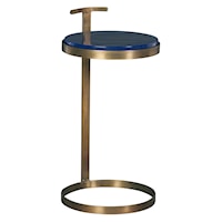 Contemporary Round Chairside Table with Poured Glass Top
