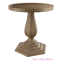 Transitional Round Pedestal End Table