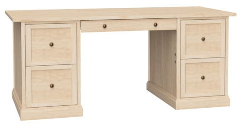 Cottage Double Pedestal Desk with Soft-Close Drawers