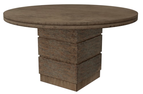 Rustic Round Pedestal Dining Table